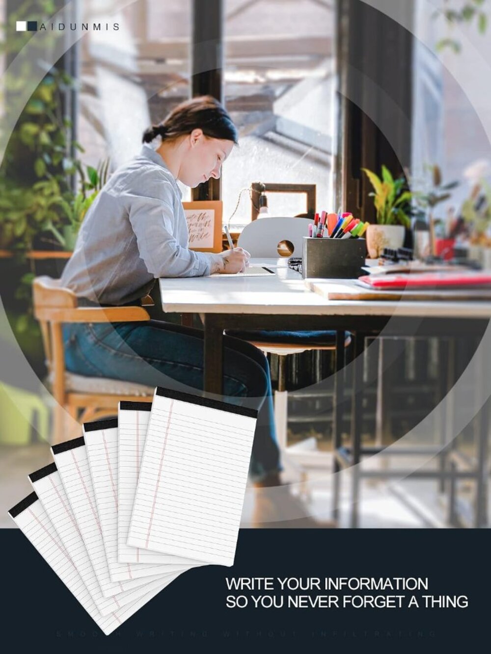 Legal Pads 5x8 Inch Writing Pads for Office Note Pads 5x8 for Work, 6 Pack - Picture 7 of 7